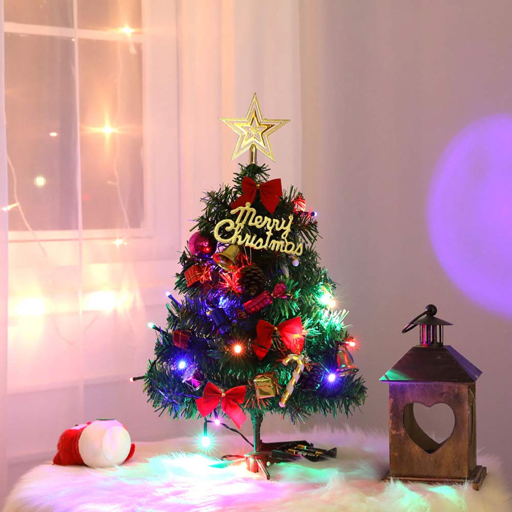 卓上ミニクリスマスツリーセット LEDライト付き 重力ベース Amazon.co